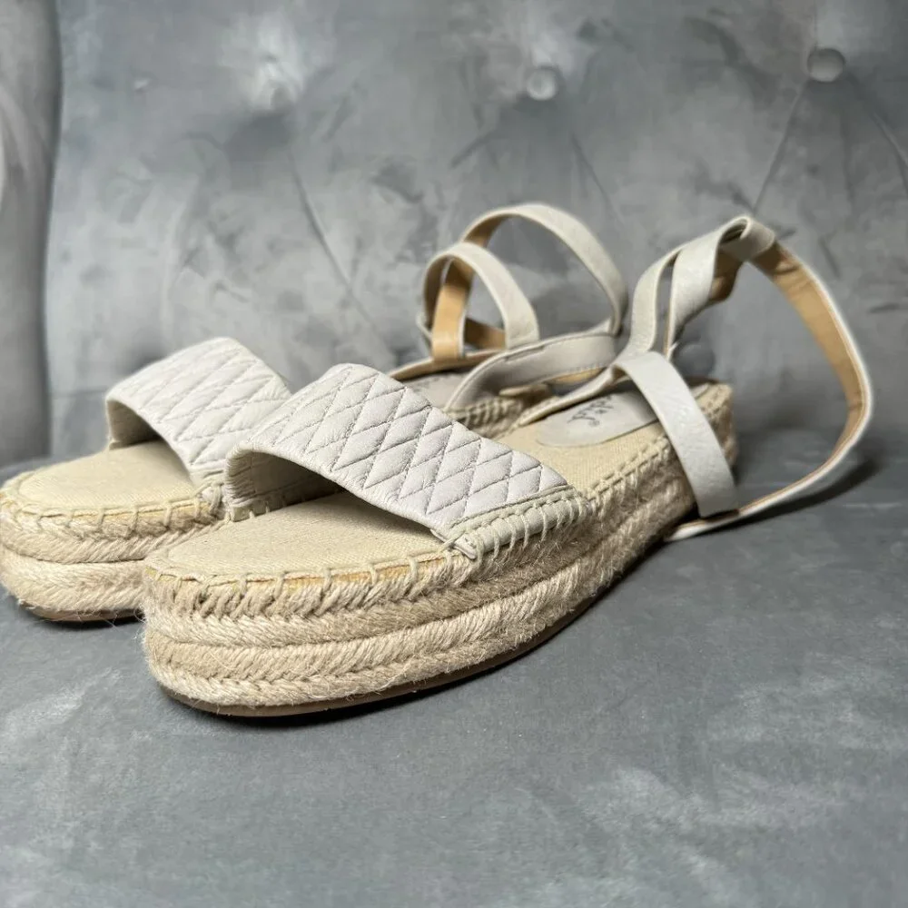 Splendid Platform Espadrilles Sandal Size 8M Seward Sandal in Light Grey‎ nwot